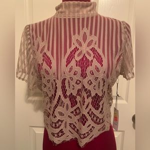 Laced Zip Up Blouse